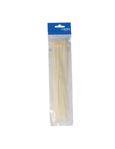 Bridas natural 4,8 x 250 mm nylon alta calidad (bolsa 25 unid.)