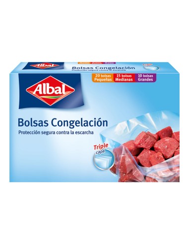 Bolsas congelación albal 3 tamaños 45 uds