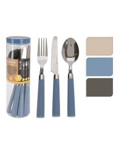 Cubertería 12 piezas especial camping colores surtidos
