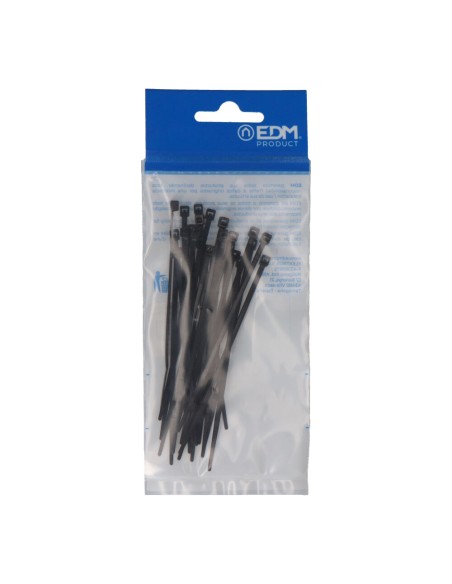 Bridas negras 2,5 x 100 mm nylon alta calidad (bolsa 25 unid.)