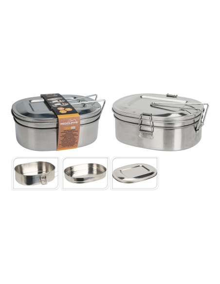 Fiambrera, acero inoxidable, 1200ml, 180x140x75mm