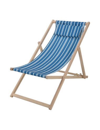 Silla plegable de tela y madera 97 x 56 x 85 cm