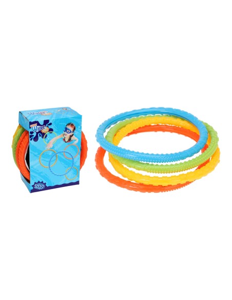 Juguetes de buceo, set de 6 aros de colores diámetro 15cm