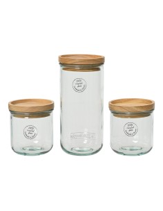 Set de 3 tarros de almacenamiento 100% de cristal reciclado 869702