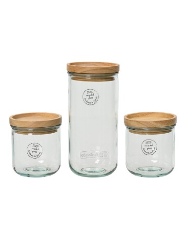 Set de 3 tarros de almacenamiento 100% de cristal reciclado 869702