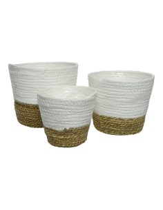 Set de 3 macetas de cuerda para decorar. 875984