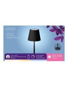 Lámpara led de mesa regarcable para exterior y interior color 27 cm negro 2