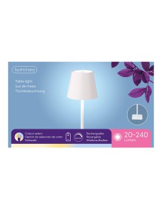 Lámpara led de mesa regarcable para exterior y interior color 27 cm blanco 2