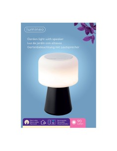 Lámpara led con altavoz bluetooth recargable para exterior y interior color negro 22,5 cm 2