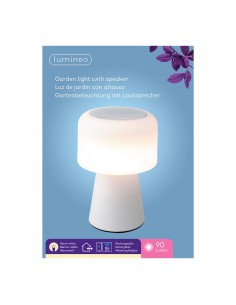 Lámpara led con altavoz bluetooth recargable para exterior y interior color blanco 22,5 cm 2