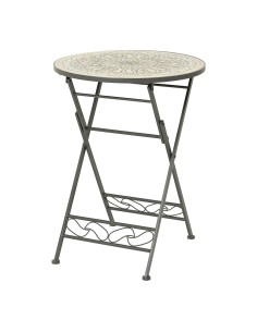 Mesa metalica/mosaico bistro color negro para exterior