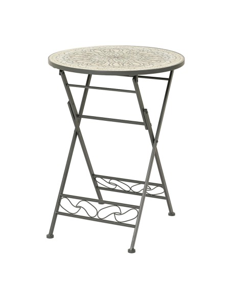 Mesa metalica/mosaico bistro color negro para exterior