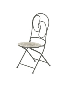 Silla metálica/mosaico bistro color negro para exterior 39 x 47 x 94 cm