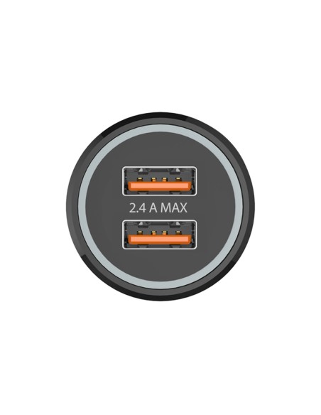 Cargador doble mechero coche negro 2,4a -12w tech one tech