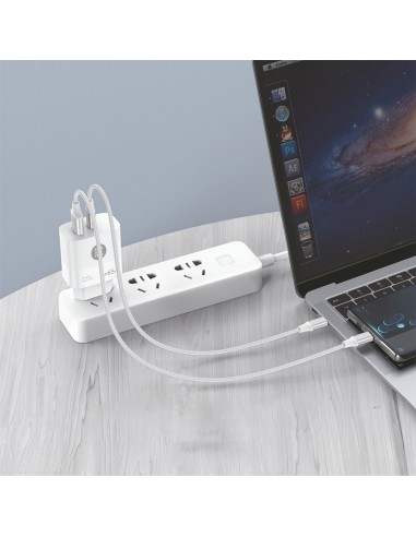 Cargador notebook/móvil 65w gan pd + cable 1,2m...