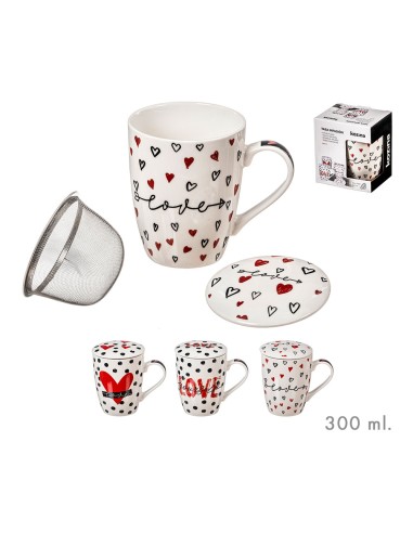 Taza 300 ml para infusiones san valentín modelos surtidos