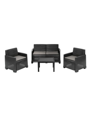 Conjunto jardin iseo 4 piezas antracita