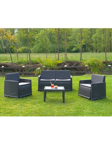 Conjunto jardin iseo 4 piezas antracita