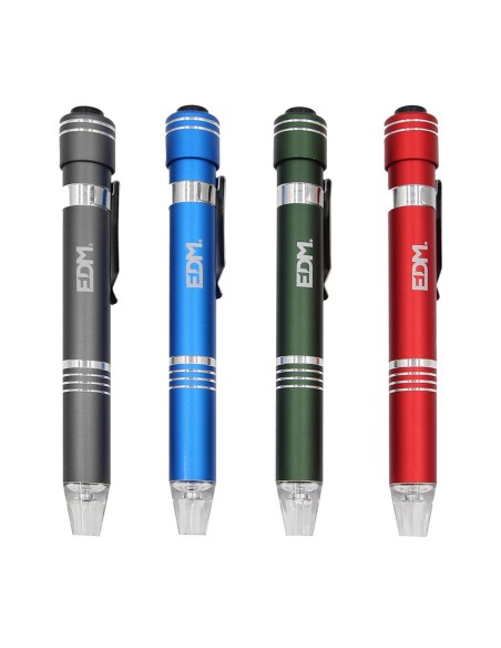 Linterna - destornillador con 6 puntas imantadas, colores surtidos