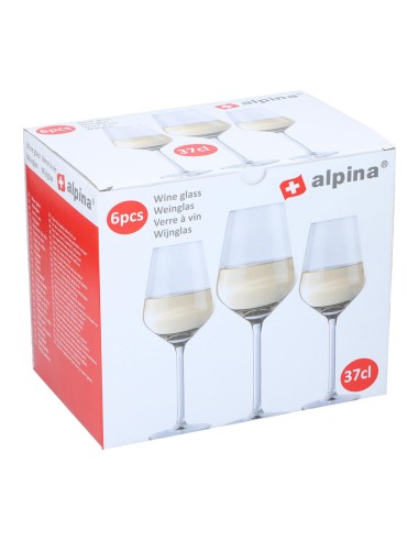 Set 6 copas de vino blanco 37cl alpina