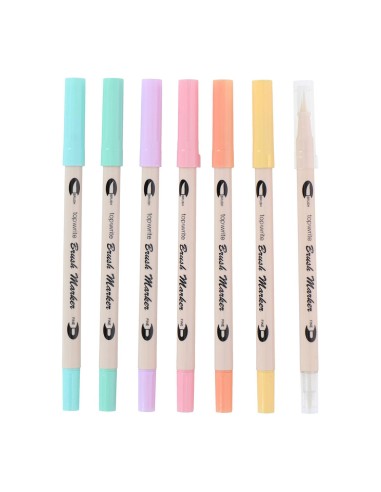 Rotuladores de doble punta ø1,2 x 18,5 cm colores surtidos, 7 uds
