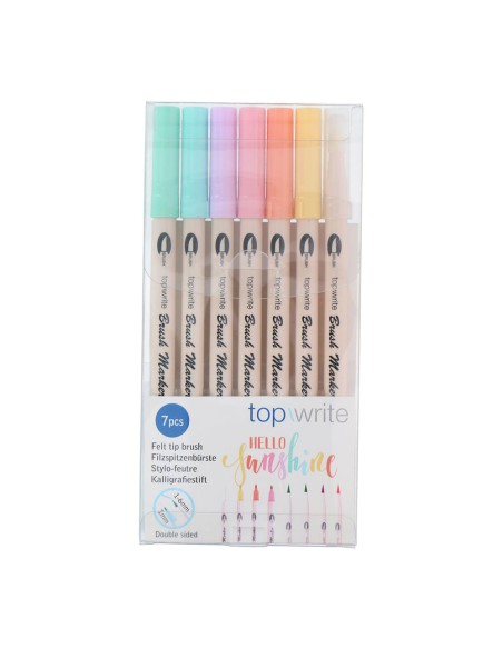 Rotuladores de doble punta ø1,2 x 18,5 cm colores surtidos, 7 uds