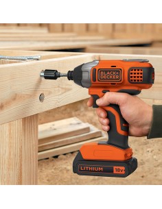 Atornillador de impacto 18v 1/4" bdcim18d1a-qw black & decker 2