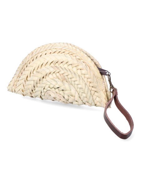 Monedero de palma amelia con asa de mano