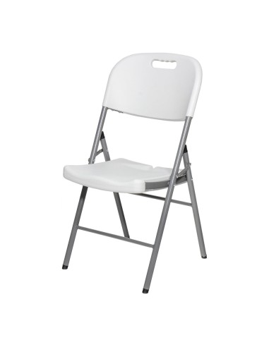 Silla plegable blanca 86,5 x 47 x 54 cm