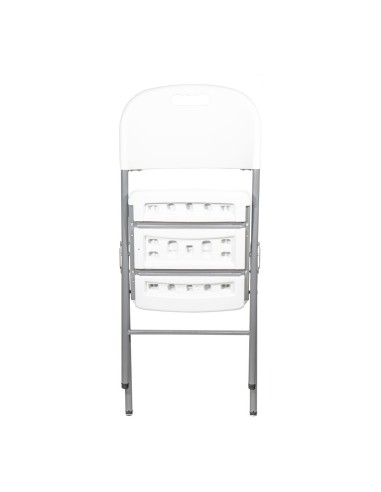Silla plegable blanca 86,5 x 47 x 54 cm