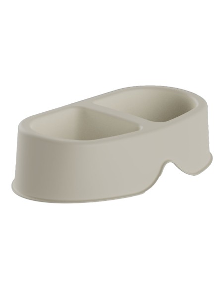 Comedero doble de capacidad 0,5 y 0,5 l color ecru