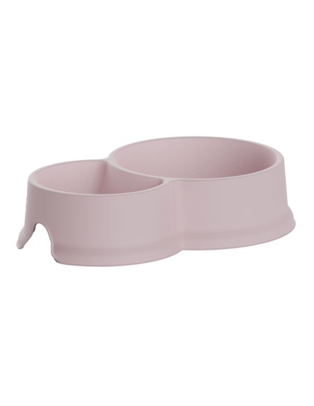 Comedero doble de capacidad 0,3 y 0,65 l color rosa