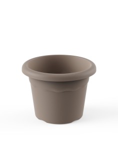 Maceta redonda medida de 22cm color taupe 7322 tau plastiken