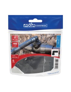 Codo mixto tubo 16mm a rosca macho 1/2" a tubo 16mm en bolsa zip 4 unidades 901704 aqua control 2