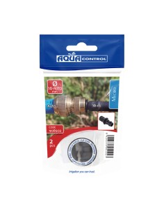 Union para tubo de 16mm a conexion automática en bolsa zip 2 unidades 908502 aqua control 2