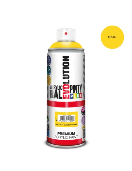 Pintura en spray pintyplus evolution 520 cc ral 1021 matt sunny yellow