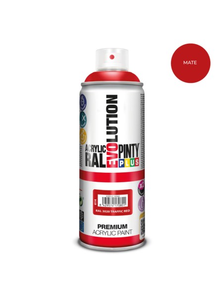 Pintura en spray pintyplus evolution 520 cc ral 3020 matt traffic red