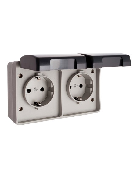 Base doble t/tl estanca 16 a 250 v ip44