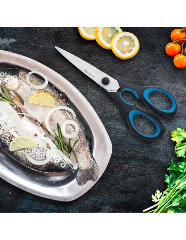 Tijera cocina ergo 8" d 3 claveles