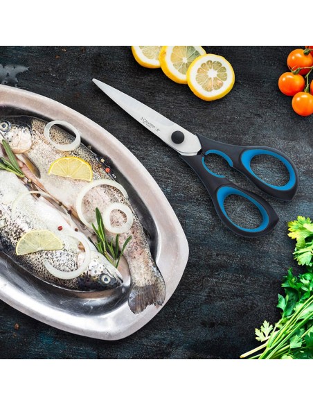 Tijera cocina ergo 8" d 3 claveles