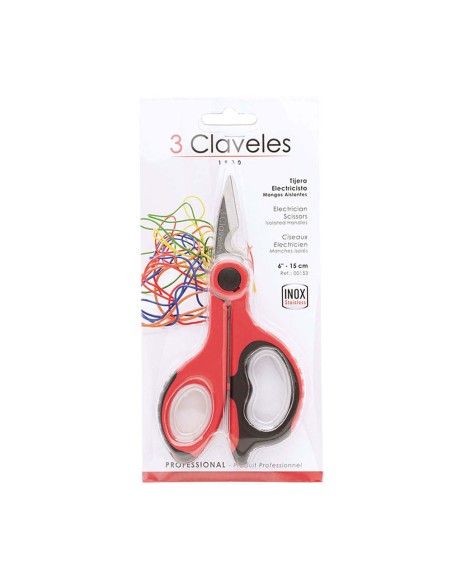 Tijera electricista 6" doble inyección 3 claveles