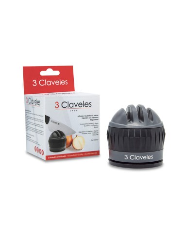 Afilador cuchillos 3 pasos ventosa 3 claveles