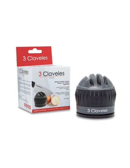 Afilador cuchillos 3 pasos ventosa 3 claveles