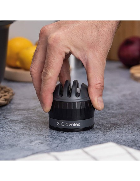 Afilador cuchillos 3 pasos ventosa 3 claveles