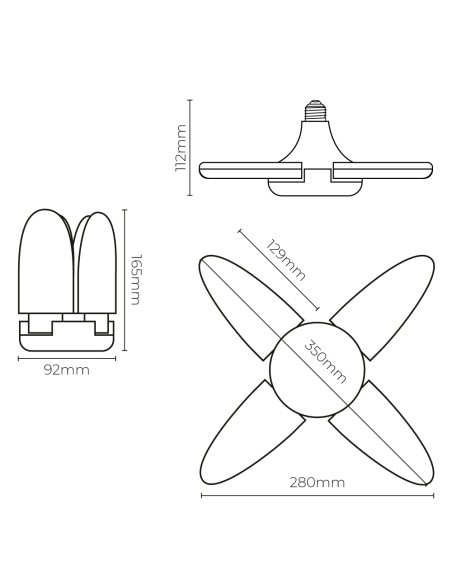 Bombilla led multidireccional, casquillo e27, potencia 30 w, luz fría