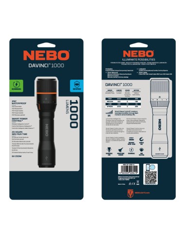 Linterna davinci™ 1000. recargable
