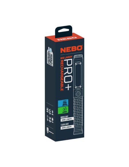 Linterna big larry pro+. lámpara+cob recagable por la compra de 6 unidades un expositor de regalo