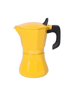 Cafetera petra mostaza de aluminio de 6 tazas
