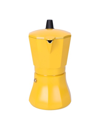 Cafetera petra mostaza de aluminio de 9 tazas