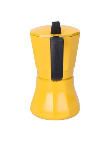 Cafetera petra mostaza de aluminio de 9 tazas